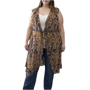 Live 4 Truth Sheer Duster Top Plus Size Hi-low Sleeveless Tunic Overlay Boho 2X